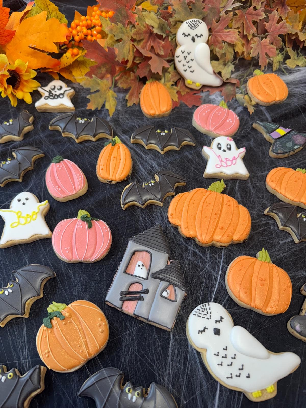 Biscuits fantômes, chouettes, citrouille